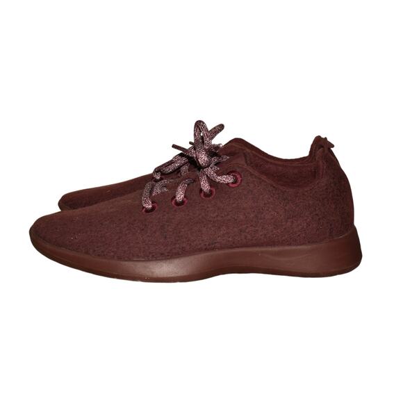 ALLBIRDS $110  Wool Runners Burgundy Lace-Up Sneakers Size‎ 10 - Picture 3 of 7